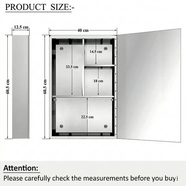 Belluxury® Premium Bathroom Cabinet with Mirror/304 Stainless Steel Mirror Cabinet for Wash Basin/Bathroom Shelf for Wall with Mirror
