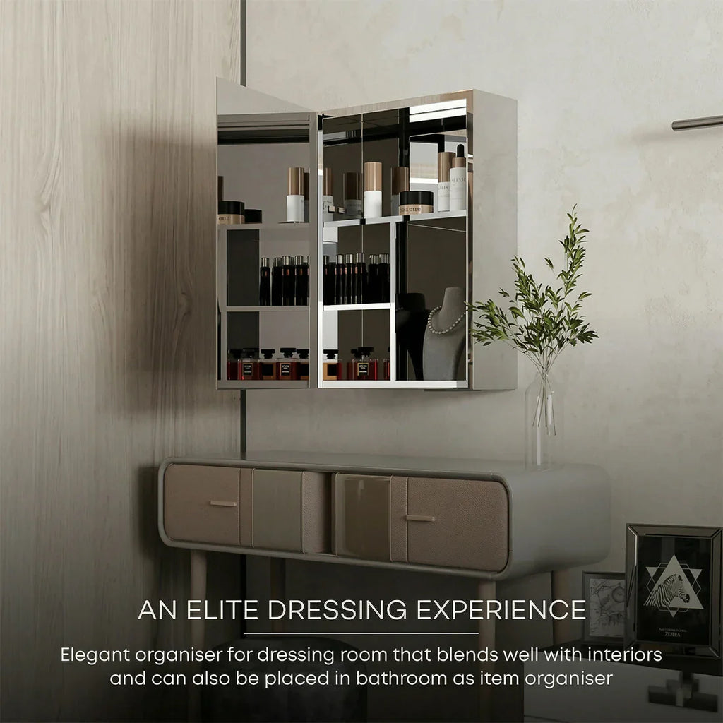 Belluxury® Premium Bathroom Cabinet with Mirror/304 Stainless Steel Mirror Cabinet for Wash Basin/Bathroom Shelf for Wall with Mirror