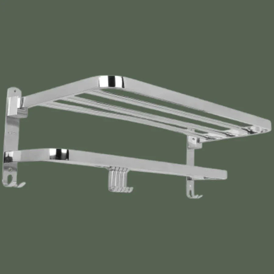 DUAL FOLDING TOWEL RACK | Premium Grade Stainless Steel Dual Folding Towel Rack/Towel Holder/Towel Stand/Accessories For Bathroom and Kitchen | (24 Inches)